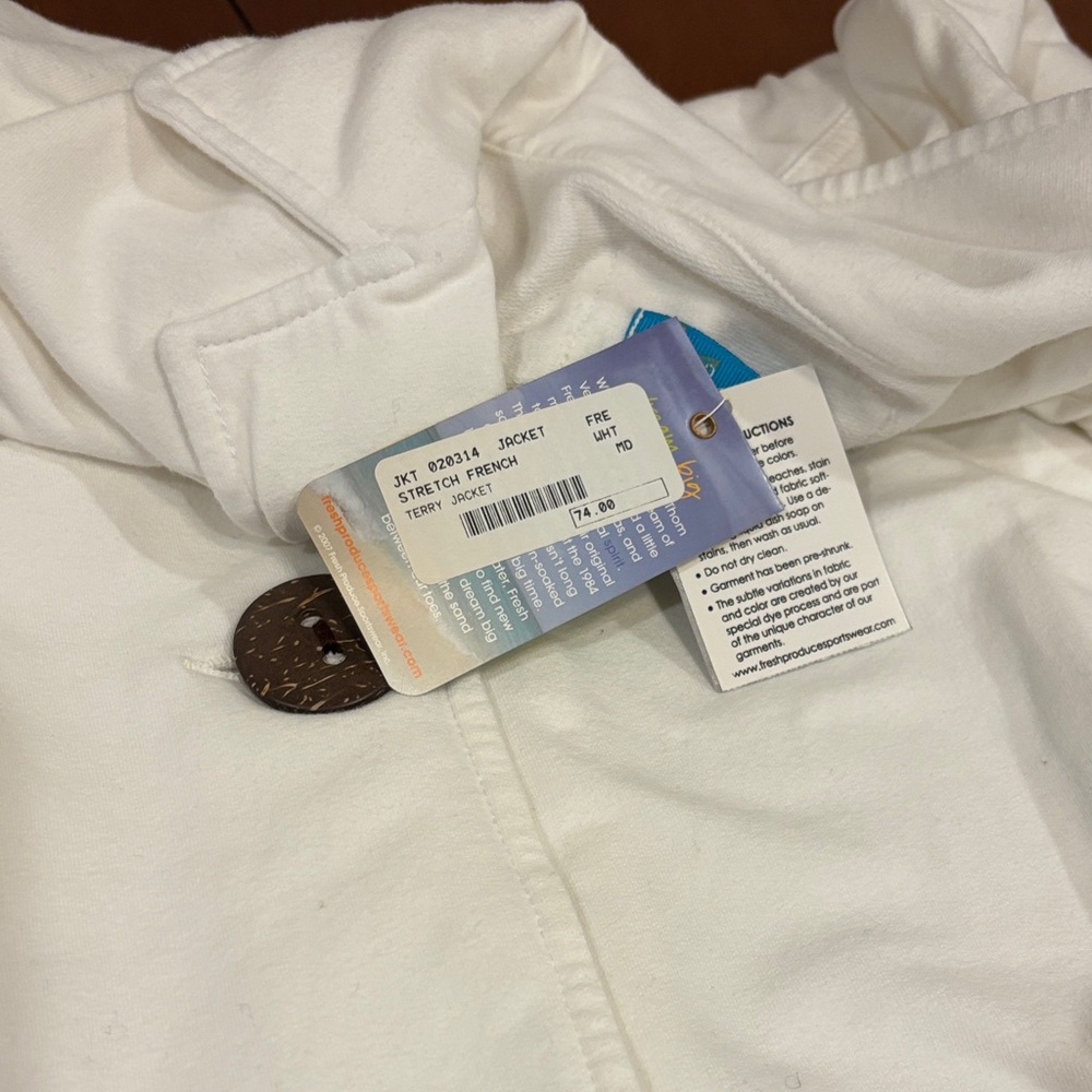 Fresh Produce White Jacket with Collar Dark Buttons. NWT - Picture 7 of 15